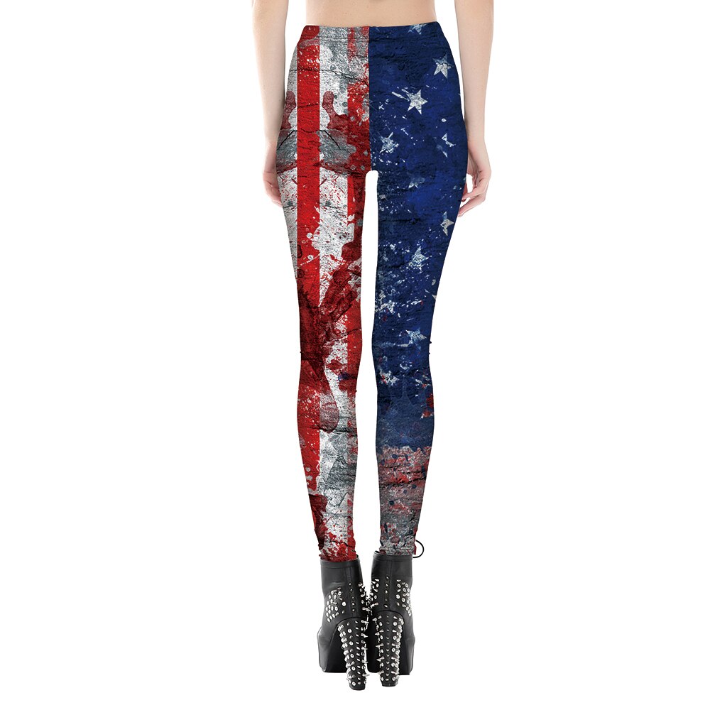 American Flag Print Women fitness legging S To 4xL Black Red Goemetric Print Plus Size Pants 4 Patterns