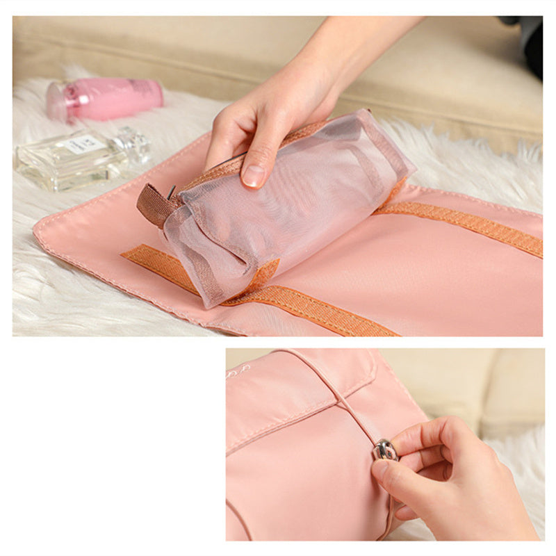 4PCS In 1 Cosmetic Bag For Women Zipper Mesh Separable Cosmetics Pouch Ladies Foldable Nylon Bag Rope Makeup Bag